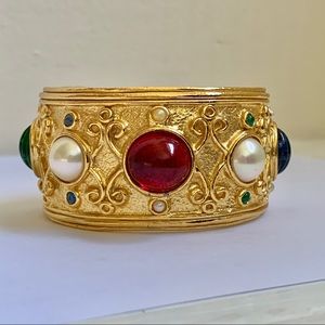 Vintage Christian Dior Cabochon Cuff Bracelet